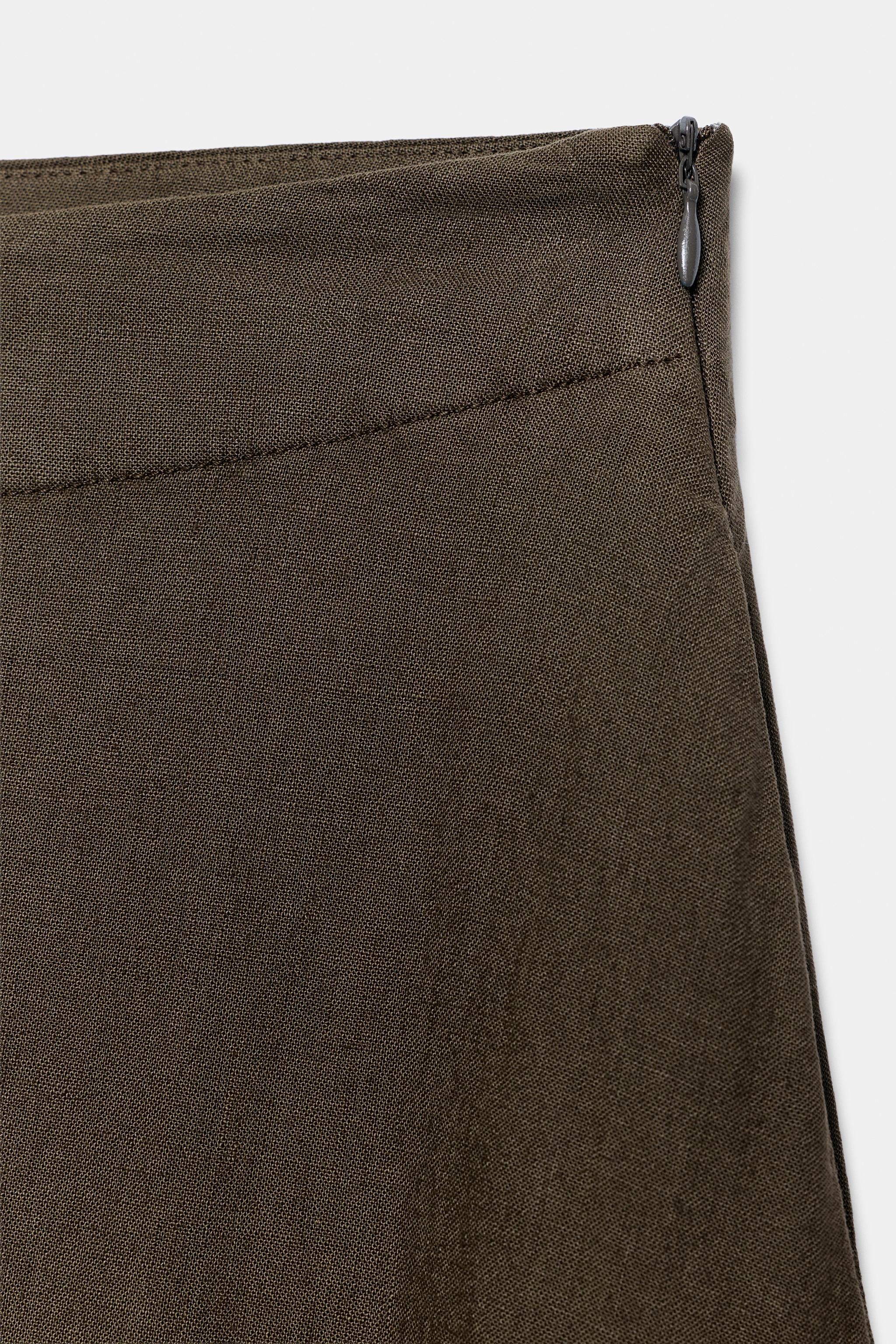 ZW COLLECTION LINEN BLEND MIDI SKIRT